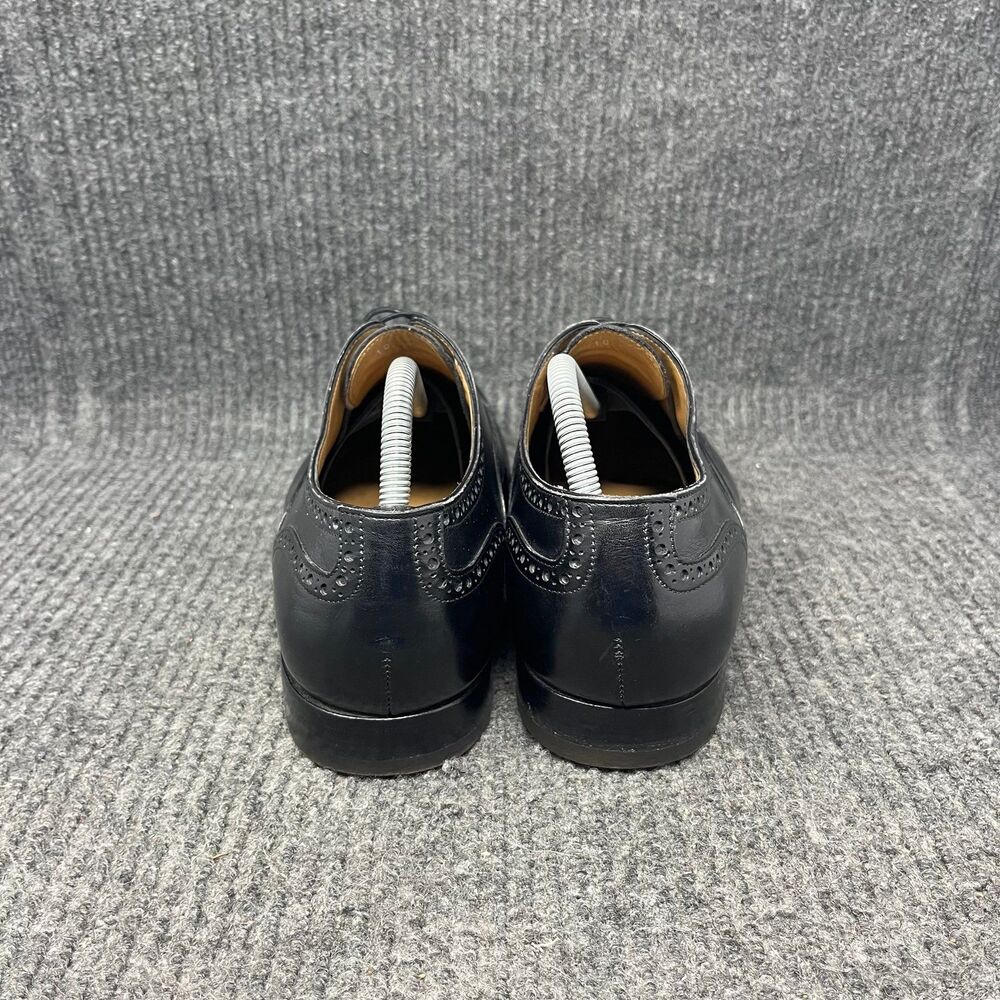 Brooks Brothers MacArthur Wingtip Oxford Black Leather Dress Shoes Mens 10 Italy - Picture 4 of 8